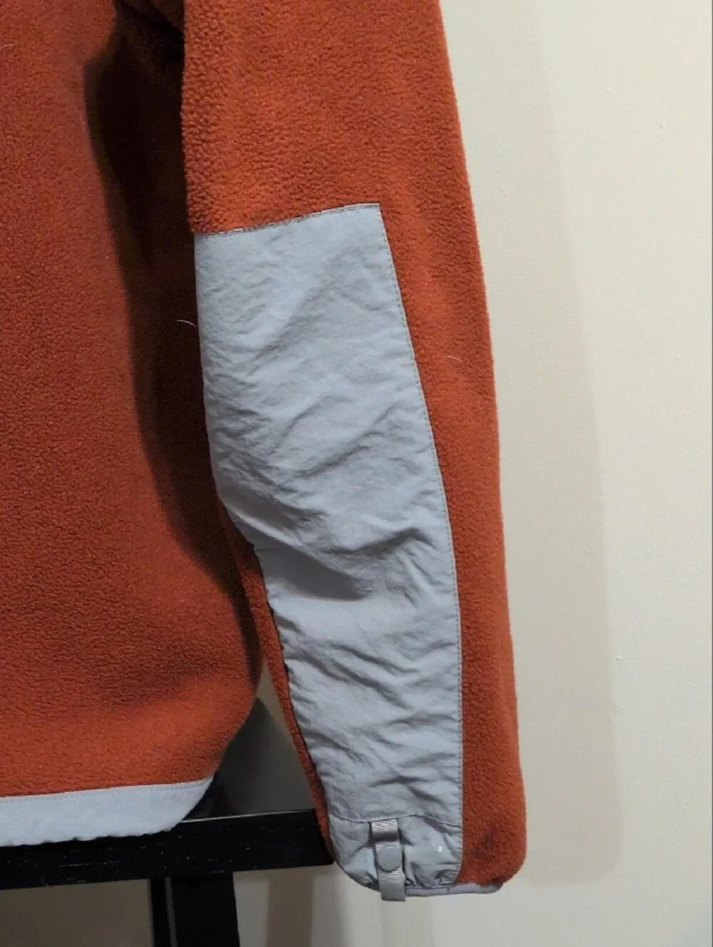 The North Face Men's Two-Tone Rust and Light Gray Fleece Jacket